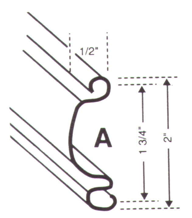 Rolling Door Slats Curved 2"  22 Ga Galvanized - Provide cutting lengths when ordering.