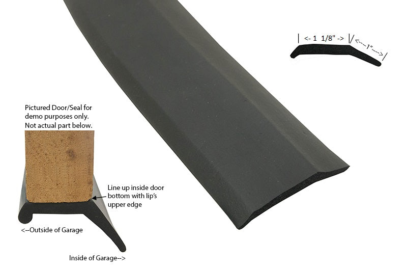 Bottom Astragal Foam Syn. Rubber -1 3/8" Thick Doors 1" Lip