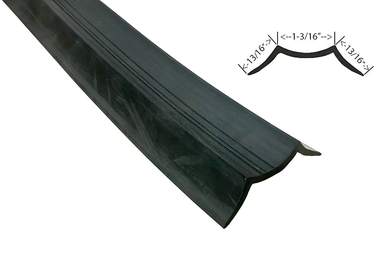 Bottom Astragal Twin Contact Solid Syn Rubber 1 3/8" Thick Door