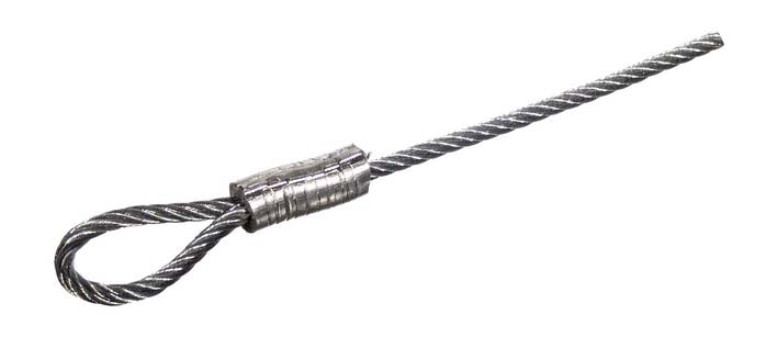 Cable Assembled 1/8" Custom with Open Loop & Bare Ends for Extension Spring Doors