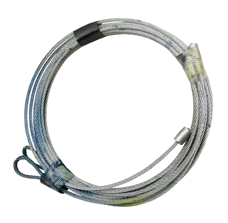 Cables Assembled 3/32" for 7' High Torsion Spring Door. With Open Loops and Stop Sleeves
