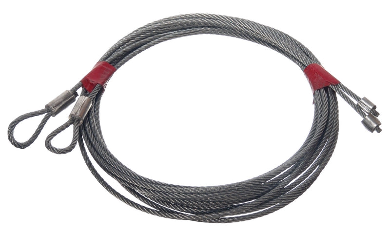 Cables Assembled 1/8" for 7' High Torsion Spring Door. With Open Loops and Stop Sleeves
