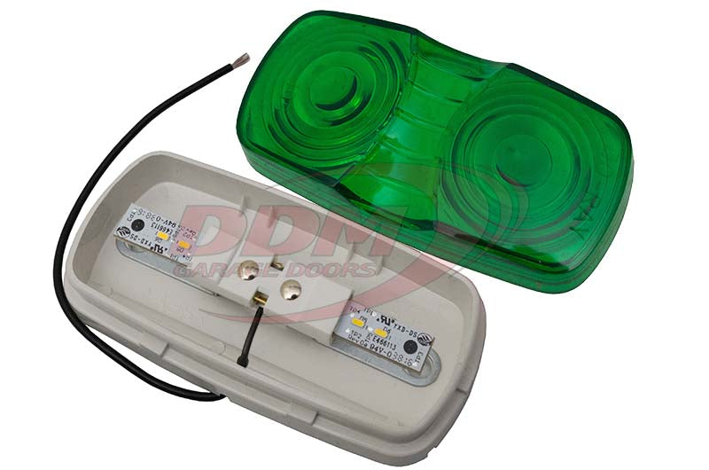 Inside Rectangular Green Signal Light - 12V LED
