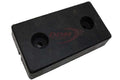 Molded Rubber Bumper - 4" x 10" x 18", Grooved, w/ 2 Holes