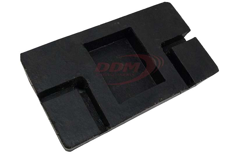Molded Rubber Bumper - 4" x 10" x 18", Grooved, w/ 2 Holes