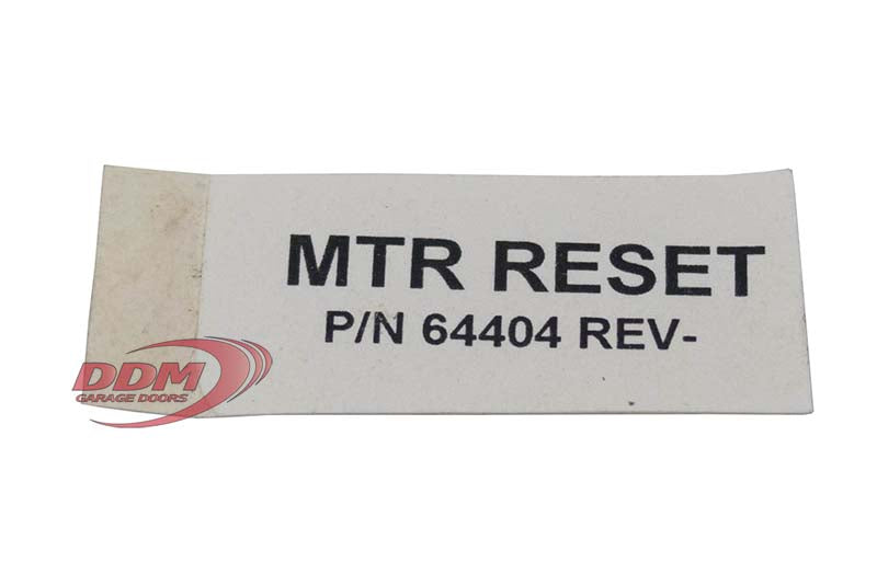 Motor Reset Decal - 64404 Genquip