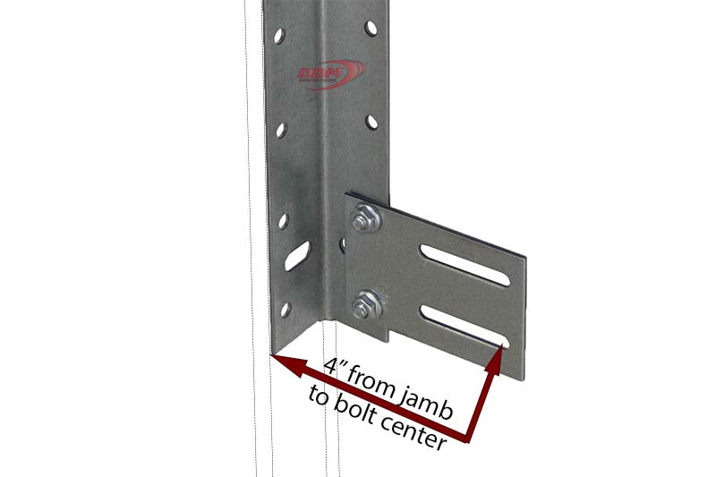 Flag bracket for Commercial Doors. 4" Slotted