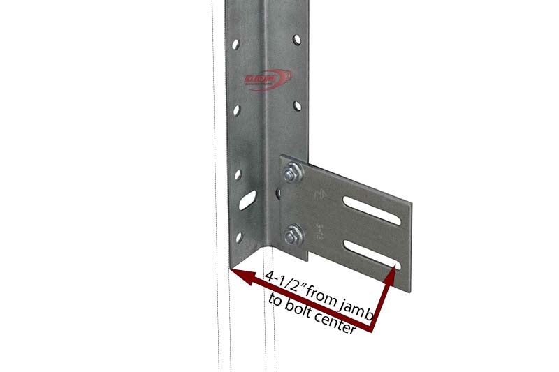 Flag bracket for Commercial Doors. 4-1/2" Slotted