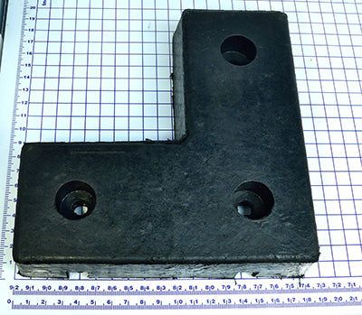 Molded "L" Bumper - 4" x 18" x 18", 3 Holes, Slotted or J-Bolts