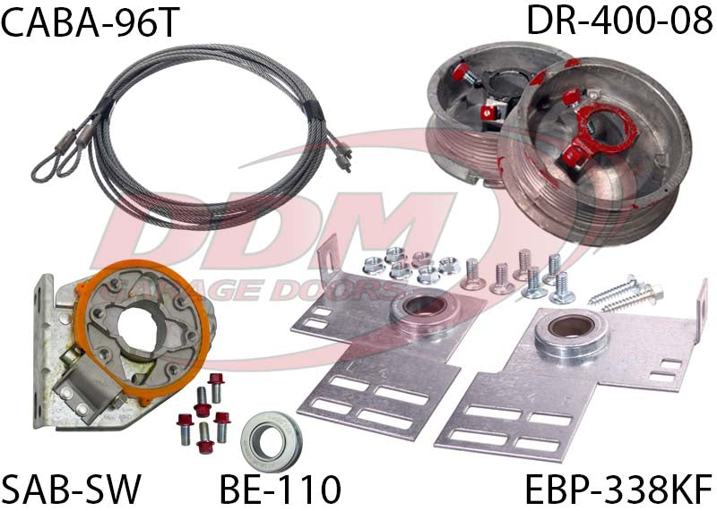 Torsion Spring Conversion Kit w/ Spring Winder for 8' High Door